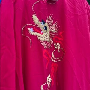 Red Embroidered Dragon Kimono